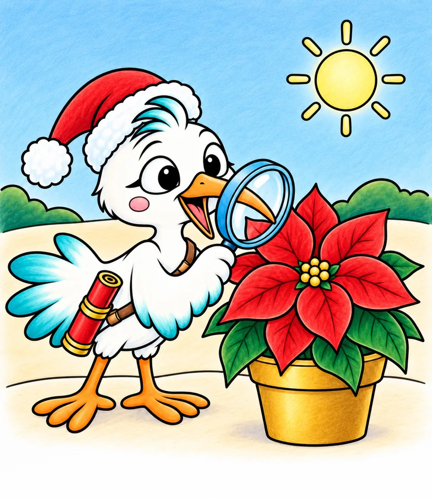 Mexico: Poinsettia coloring page