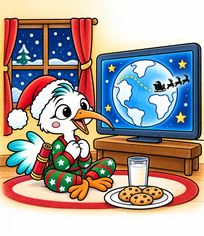USA: Tracking Santa coloring page