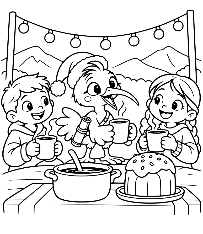 Peru: Chocolatada: Nilobi shares hot chocolate with two friends.