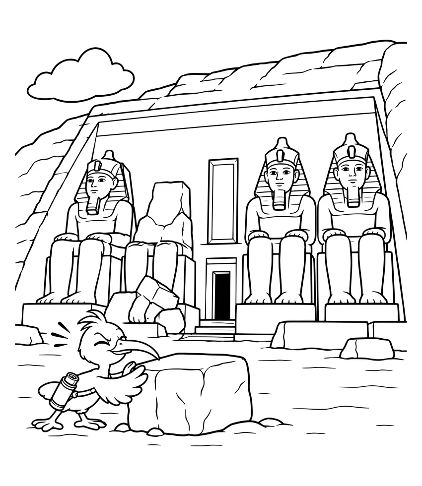 The Temples of Abu Simbel coloring page
