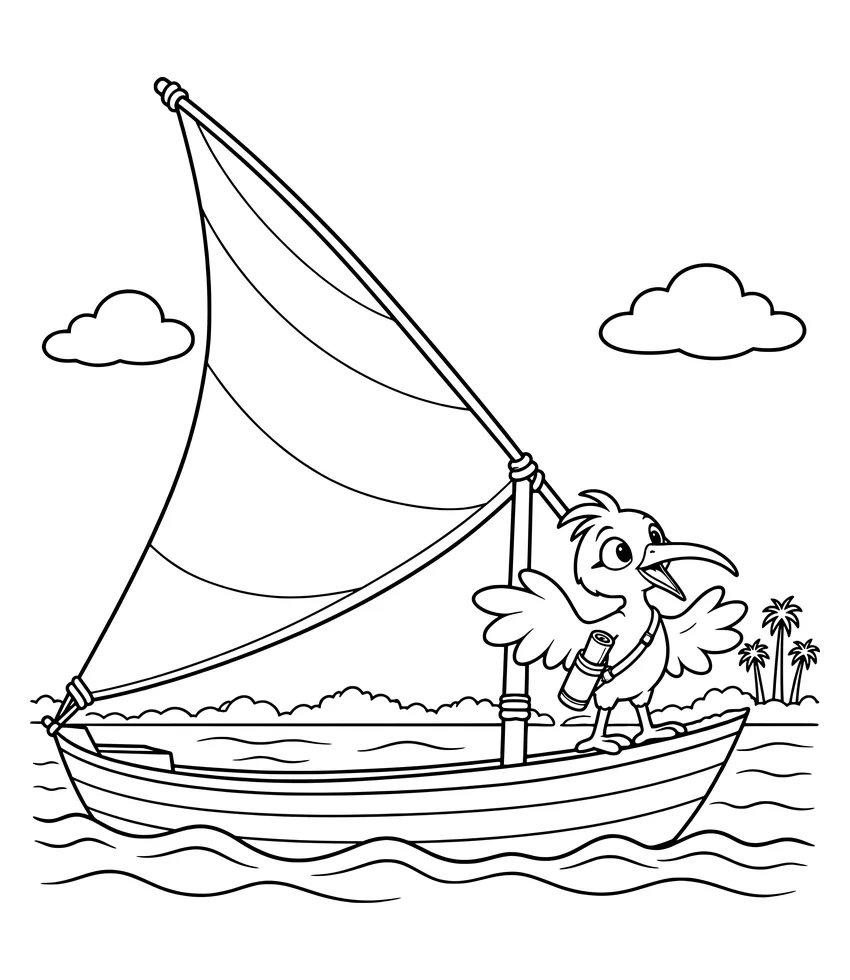 Sailing on a Felucca coloring page