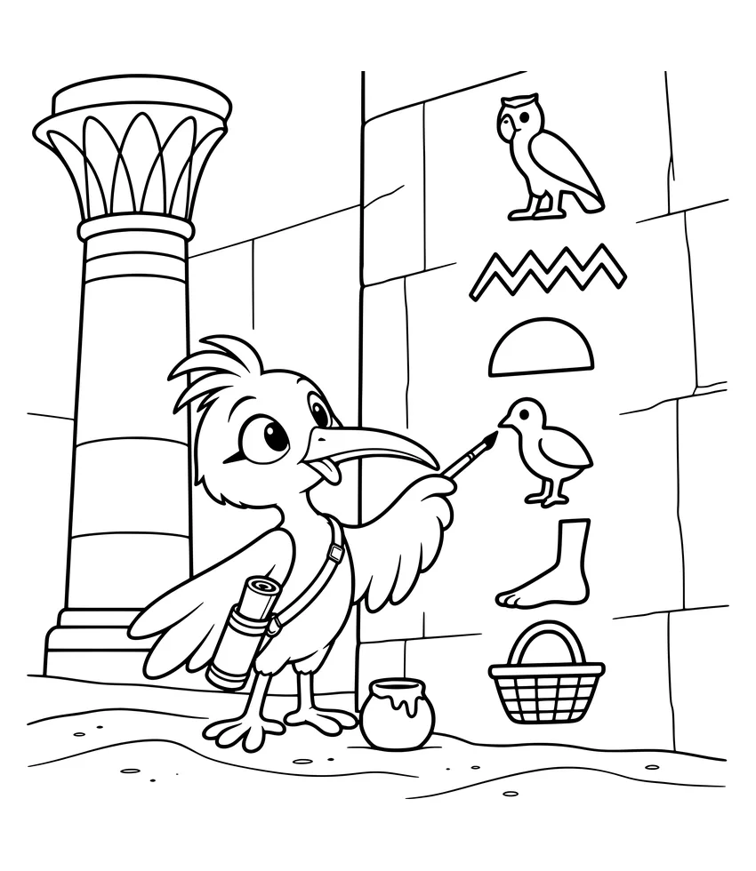 Writing in Hieroglyphs coloring page