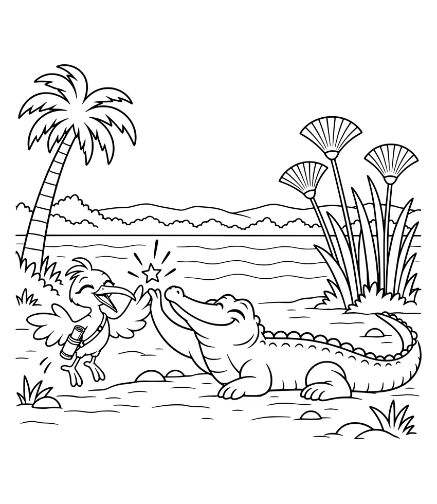 Hello, Crocodile! coloring page