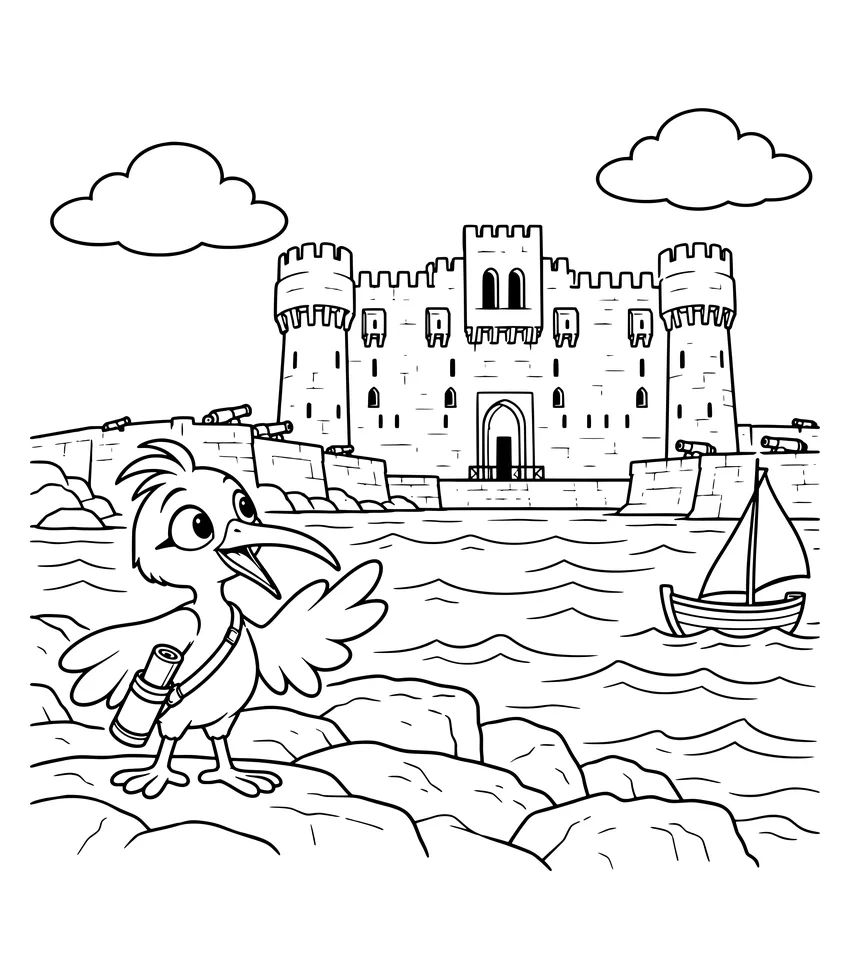 Qaitbay Citadel by the Sea coloring page