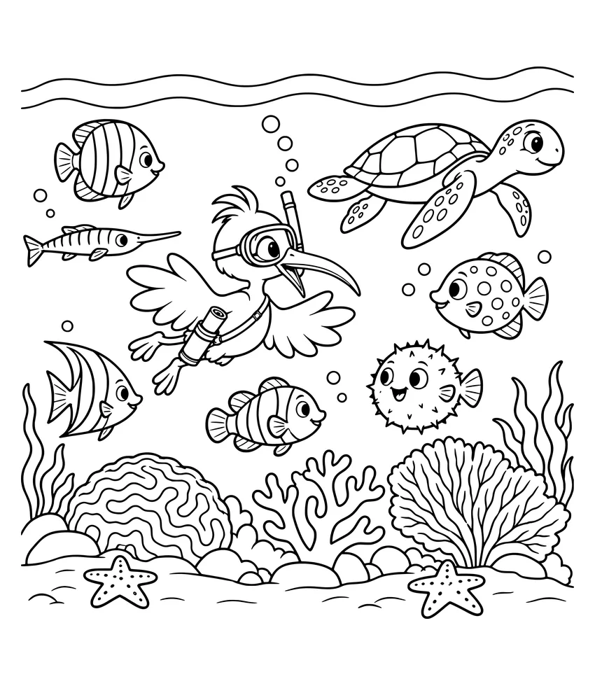 The Red Sea Reef coloring page