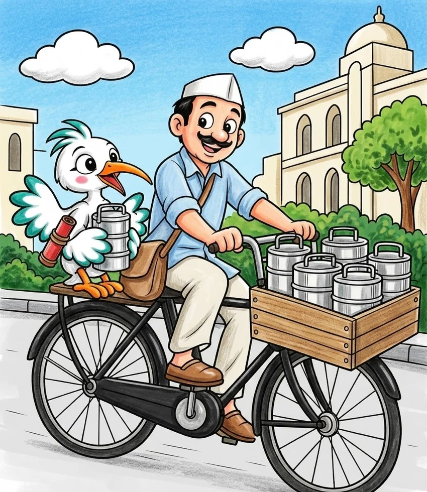 Mumbai's Dabbawalas coloring page