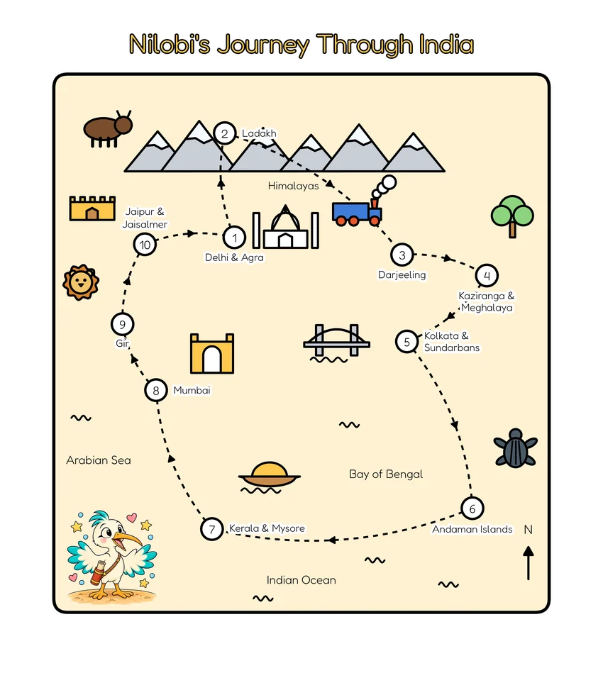 Nilobi's Journey Map coloring page