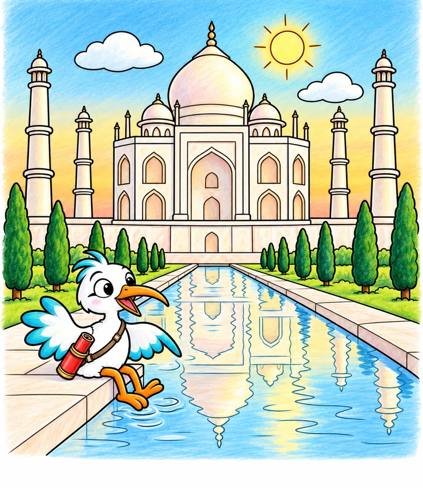 Taj Mahal, Agra coloring page