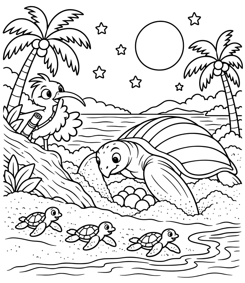 Sea Turtles, Andaman Islands: Nilobi quietly watches a giant turtle lay her eggs on the beach at night.