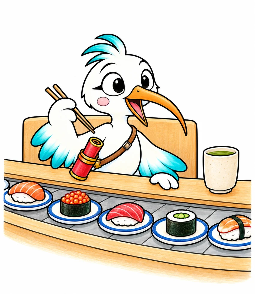 Conveyor-Belt Sushi coloring page