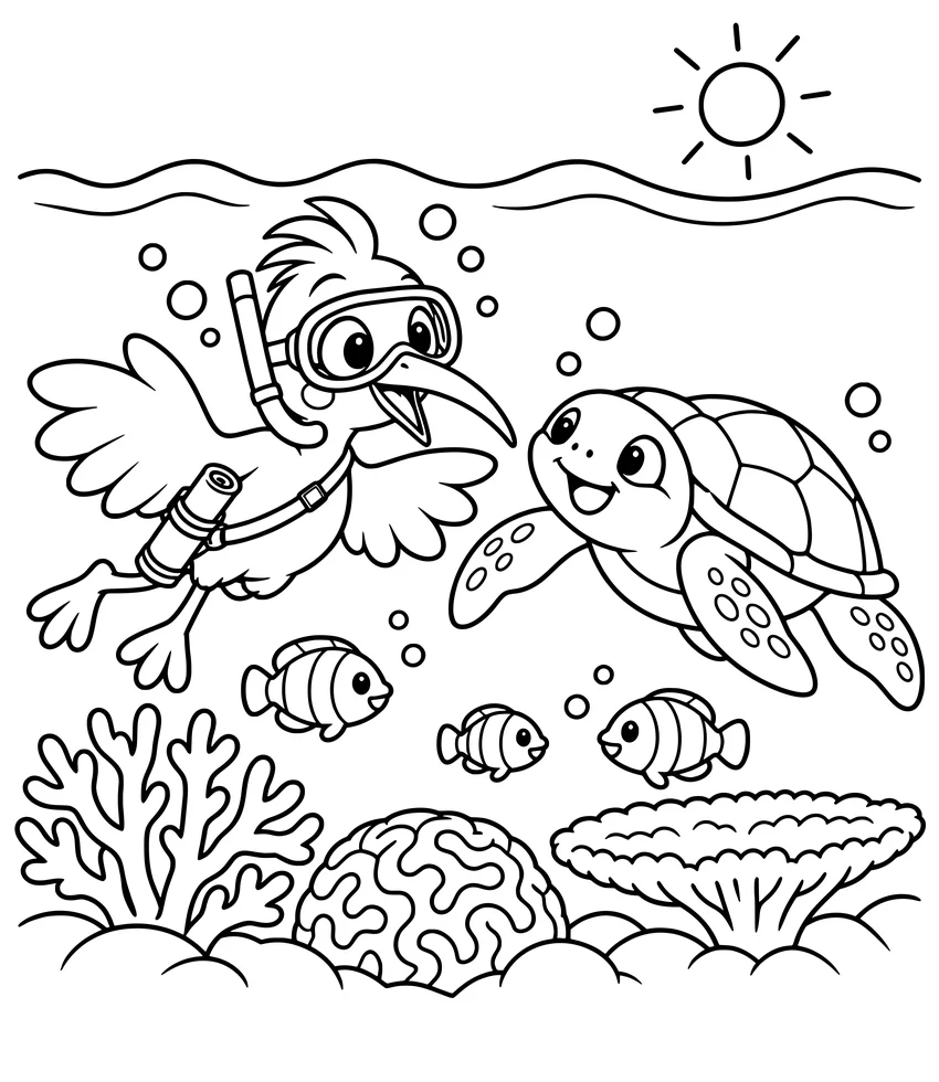 Okinawa's Kerama Islands: Nilobi snorkels with a sea turtle over coral reefs near Okinawa.