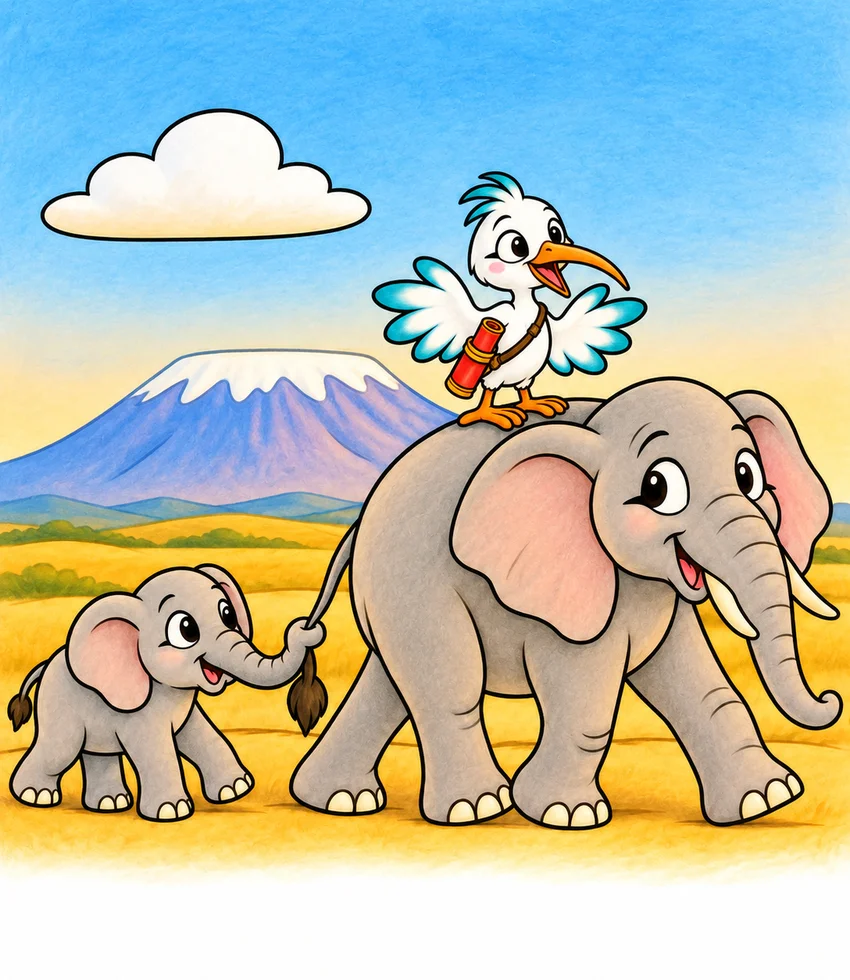 Amboseli Elephants coloring page