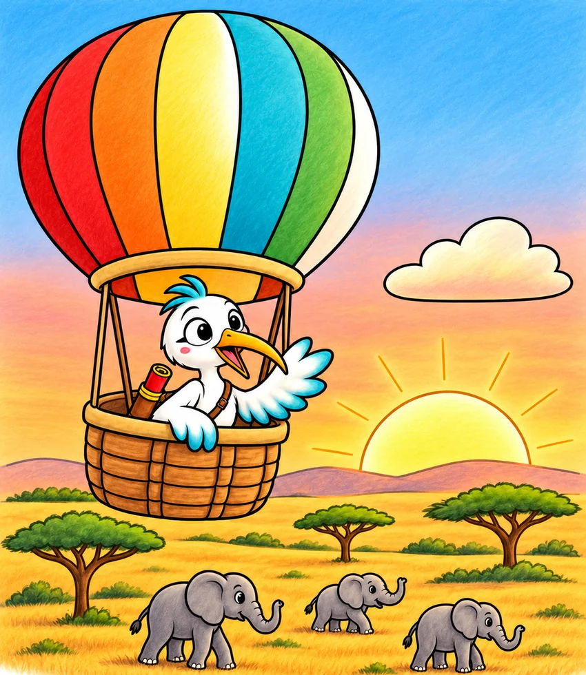 Balloon Safari coloring page